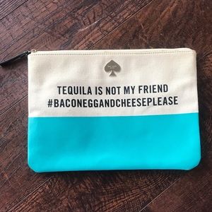 Kate spade quirky Gia canvas clutch/pouch